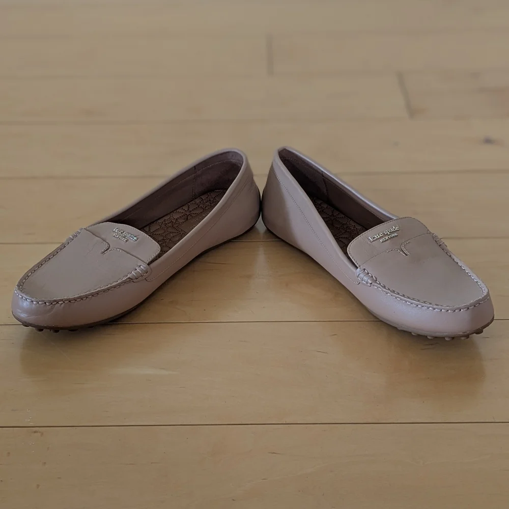 Kate Spade Leather Loafers Tan Made in Italy Flats 10.5-11 NWOT